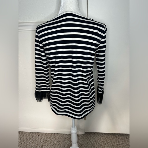 J. Crew Black and White Boxy Striped Blouse size XS - Picture 4 of 9